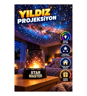Gizmos Yıldız Projeksiyon Gece Lambası – Renkli LED Işıklı Dekoratif Aydınlatma