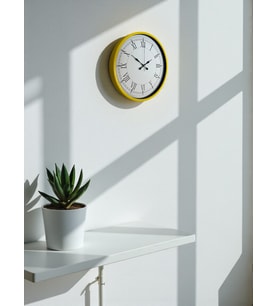 36 Cm Sarı Dekoratif Duvar Saati (Standart)