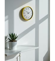 36 Cm Sarı Dekoratif Duvar Saati (Standart)