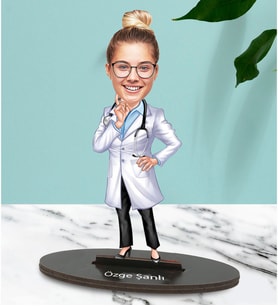 Kişiye Özel Doktor 3 Tasarımlı Karikatür Biblo