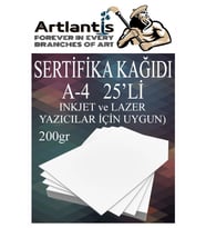 A4 Sertifika Kağıdı Kalın 25 Adet Gramajlı Fotokopi Kağıdı 200 gr Tüm Yazıcılara Uyumlu 21x29.7 cm Kalın Baskı Kağıdı (Beyaz)