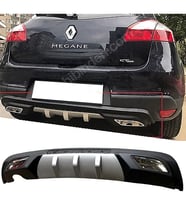 Renault Megane Mk3 HB Difüzör Difizör Gri + Kare Egzoz Görünüm C Tip