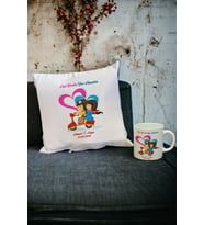 Sevgiliye Hediye Kupa Bardak ve Yastık Set 014 (Beyaz)