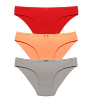 3 LÜ Paket Düz Renk M Beden Bikini Külot (Çok Renkli)