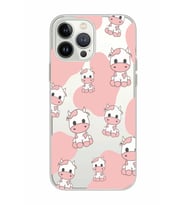 Iphone 15 Pro Uyumlu İnek Desenli Şeffaf Telefon Kılıfı
