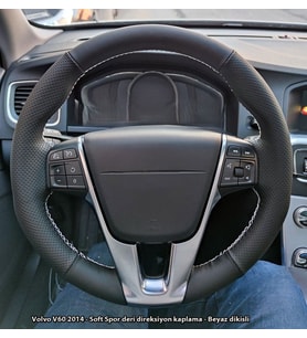Volvo S60 2014 Araca Özel Direksiyon Kılıfı (SOFT NOKTA NAPA) (Karışık)