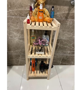 Ahşap 3 Katlı 77*35*30 Banyo Düzenleyici