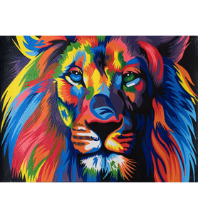 Dotwork Lion Painting