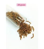 Uzun Boru Kesme Boncuk Çap 2mm Uzunluk 10 mm - 20 Gram - Koyu Altın - BNC226