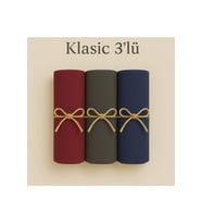 Penye Pamuksu Şal Klasik 3 lü Set (Bordo)