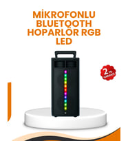 Bluetooth Işıklı Hoparlör – 2X5W Güç Usb + Tf Kart + Fm Radyo Siyah Renk (Kopya)