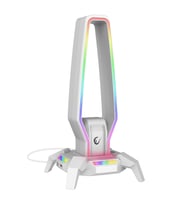 RM-H27 IGRIS Type-C RGB Beyaz Kulaklık Standı, 3 USB 2.0 Portlu, 3.5 mm Ses Girişli Oyuncu Kulaklık Askısı