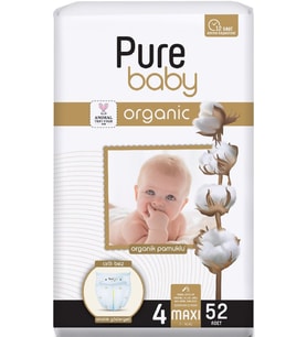 Pure Baby Organik Bebek Bezi 4 Beden 7-16 KG Maxi 260 Adet Mega Fırsat Pk