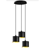 Retro Metal Siyah 3 Lü Dekoratif Rustik Sarkıt Avize Çap:30 cm