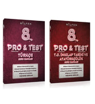 BİLFEN PRO&TEST 8. Sınıf Türkçe - T.C. İnkilap Tarihi ve Atatürkçülük Soru Bankası ( 2 Kitap)
