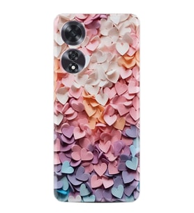 Oppo A60 Kılıf Boutique Baskılı Resimli Renkli Kalpler Pcode -040