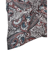 Emilya Fres Krep Leopar Desenli Eşarp 90x90 cm (Kiremit)