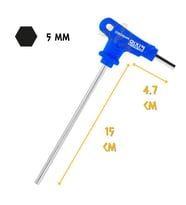 Fixio Saplı Avuç İçi T Alyan Anahtar - 5 mm. (Mavi)