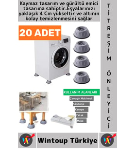 #TitreşimÖnleyici Kaydırmaz Ses Titreşim Önleyici Çamaşır Makinesi Mobilya Sabitleyici Ayak 20 Adet