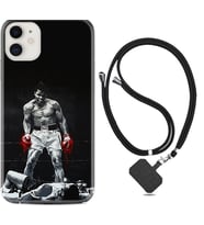Apple iPhone 11 12 13 Mini Kılıf Boyun Askılı Silikon Moon Baloon 1369