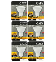 (6 Adet) Cata 9W (50W) Beyaz Işık (6500K) Dim Edilebilir GU10 Duylu Led Spot Ampul