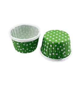 Cupcake Kalıbı Büyük Boy 62*40 Mm (100 Adet)  Puantiyeli  Yeşil