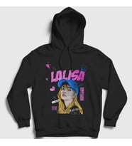 Presmono Unisex Siyah Lalisa Lisa Blackpink K Pop Kapüşonlu Sweatshirt 440663tt