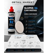 Detail Market Slopes Cam Çizik Giderici Pasta 250 ml ve Mirka Cam Keçesi 130 mm Set