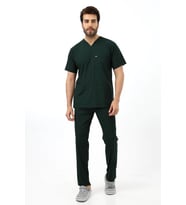 Zarf Yaka Erkek Likralı Takım - 6429 Ö.Başı Yeşili
