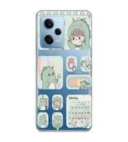 Redmi Note 12 Pro 5G Uyumlu Tatlı Dinozor Kawaii Tasarımlı Şeffaf Telefon Kılıfı