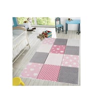 Rovigo Home Dijital Baskı Yıkanabilir Kaymaz Taban Çocuk Halısı RVG4072 (Pembe)