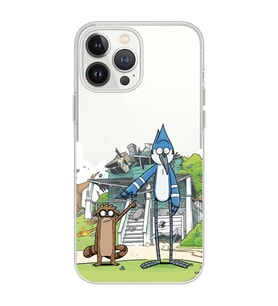 Iphone 12 PRO Uyumlu Mordecai ve Rigby Tasarımlı Şeffaf Telefon Kılıfı