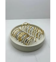 Süet Kumaş Krem Renk 20x20 Cm Yuvarlak Batırmalı Bileklik Kelepçe Tablası