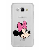 Samsung Galaxy J5 2016 Kapak Minnie Mouse Tasarımlı Şeffaf Silikon Kılıf
