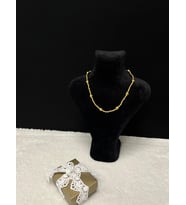 AMOR FACE ÖZEL TASARIM GOLD İNCİ-GOLD PORSELEN BONCUK KOMBİNASYONU ZARİF KADIN KOLYE