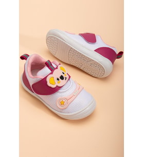 Şirinbebe Ortopedik Kız Bebek İlkadım Ayakkabı Fuşya Cırtlı Anorak