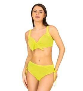 Endeep Kadın Fiyonk Detaylı Sarı Büyük Beden Bikini Takımı