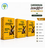 ÇareBurada ZeroxFit Detoks Kahvesi 30 Saşe 3 gr x 3 Adet L-Carnitine, Ginseng, Guarana ve Hindiba