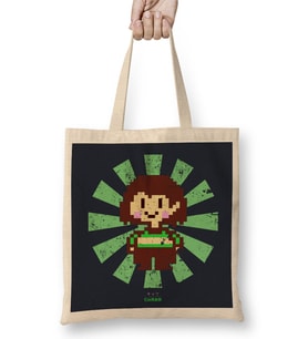 Chara Retro Japanese Undertale Bez Çanta Uzun Saplı