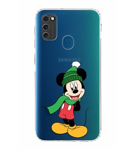 Samsung Galaxy M30s  Kamera Korumalı Kapak Mickey Mouse Tasarımlı  Şeffaf  Kılıf