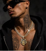 Hip Hop Iced Out Kaplan Pendant Küba Zincir Kolye