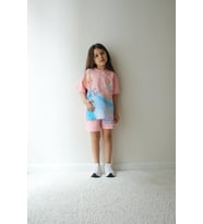 Cg Kids Frozen Elsa Tshirt ve şort Kız Çocuk Alt Üst Takım Süper Kalite (Pembe)