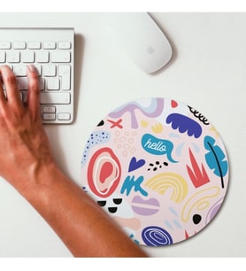 Minimal Renkli Tasarımlı Yuvarlak Mousepad - Mouse Pad - Fare Altlığı