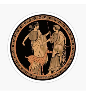Apollo and Artemis Sticker 18 CM Etiket Sticker Yapıştırma