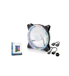 NODAR ND2662 Kasa Fanı Dış Kristal ARGB 120 mm Siyah