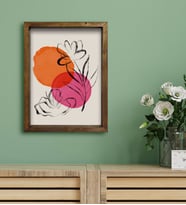 BK Gift Otel Odası Konseptli Doğal Masif Ahşap Çerçeveli Tablo 30x40cm-88