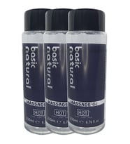3 Adet Hot Basic Natural Massage Oil 200ml Erotik Masaj Yağı