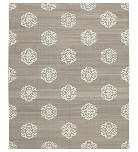 Gri Kilim Geometrik Desenli Modern Stil Pamuk El Dokuma Salon ve Yatak Odası İçin