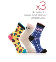 Miorre 3lü Bayan Soket Çorabı-278 (Çok Renkli-Multı)