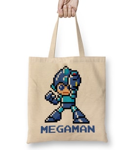 Mega Man Pixel Character Bez Çanta Uzun Saplı
